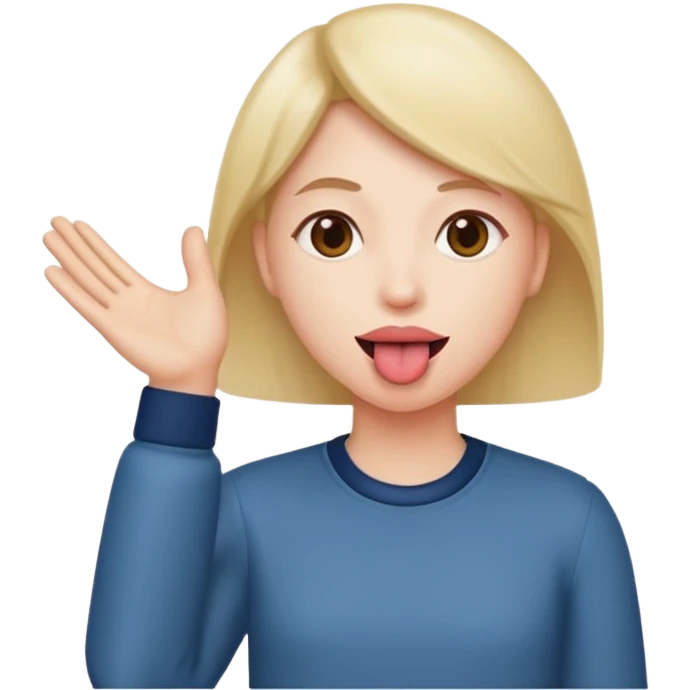 tongue out with hands to the side emoji
