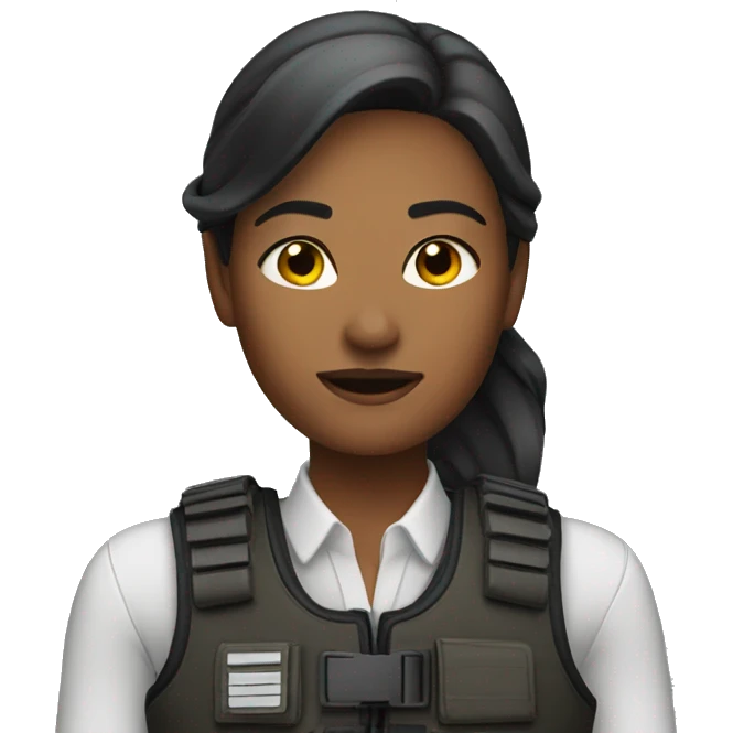 a woman in a bulletproof vest  emoji