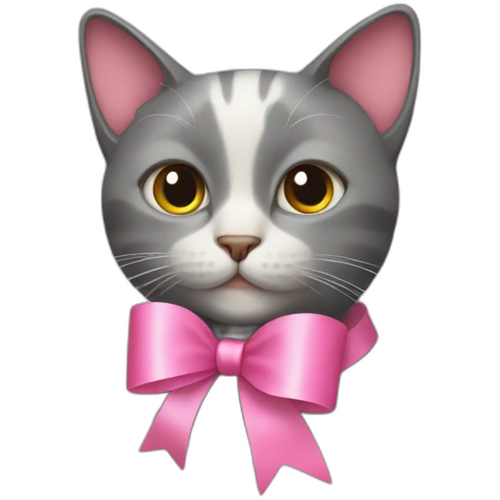 cat with pink ribbon emoji