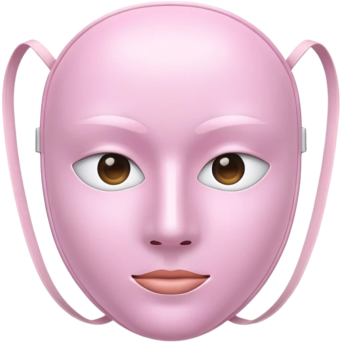 light pink face mask without human emoji