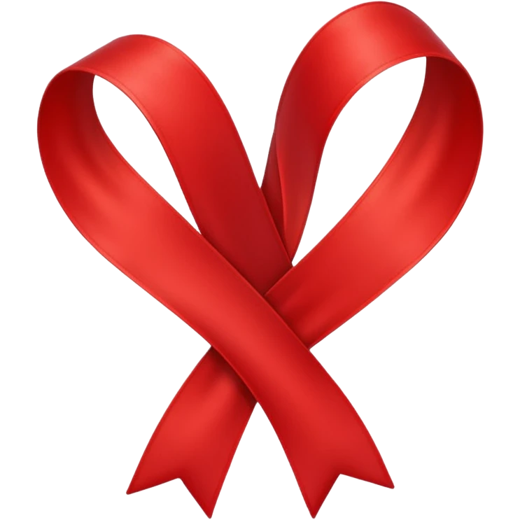 single of red ribbon emoji