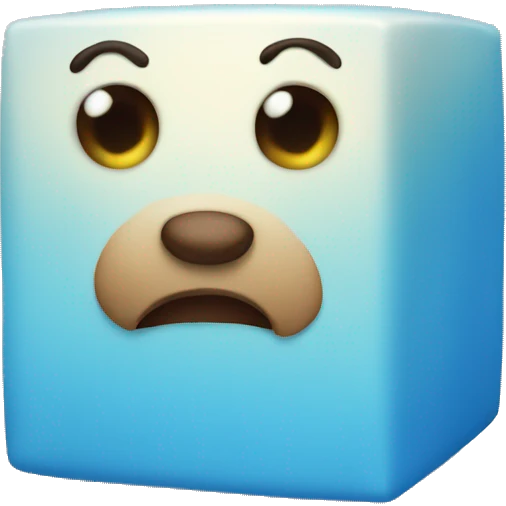 A cute blue cube emoji