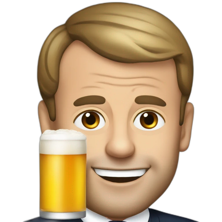 Emmanuel macron drink beer emoji