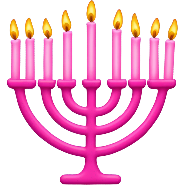 pink menorah  with eight candles emoji