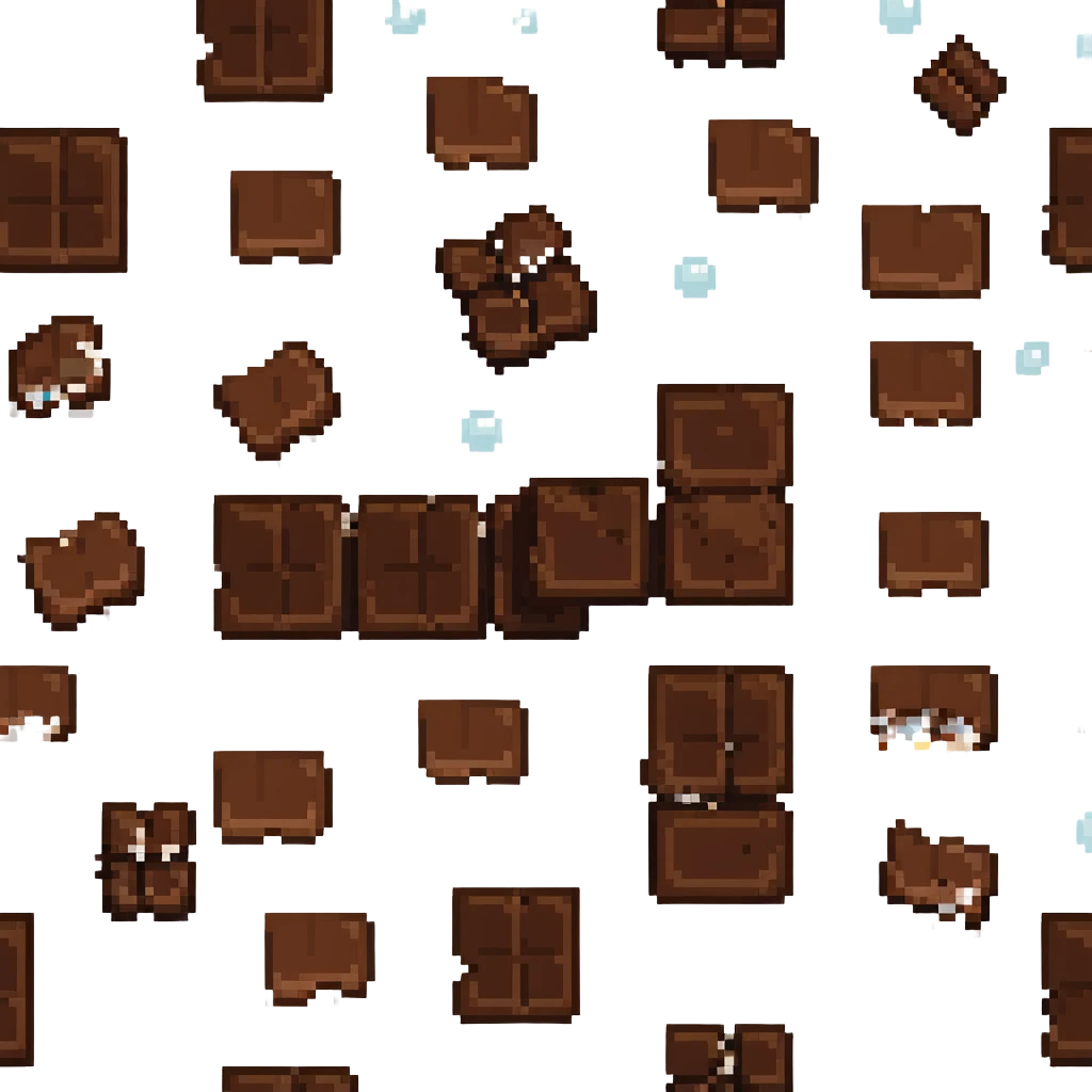 Dark chocolate square with sea salt flakes emoji