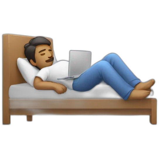 a guy who's sleeping on his pc emoji