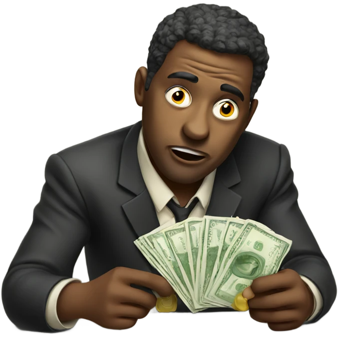 Gambler losing his money emoji