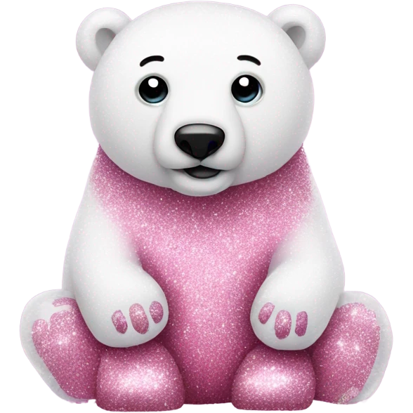 Pink full body polar bear with glitter  emoji