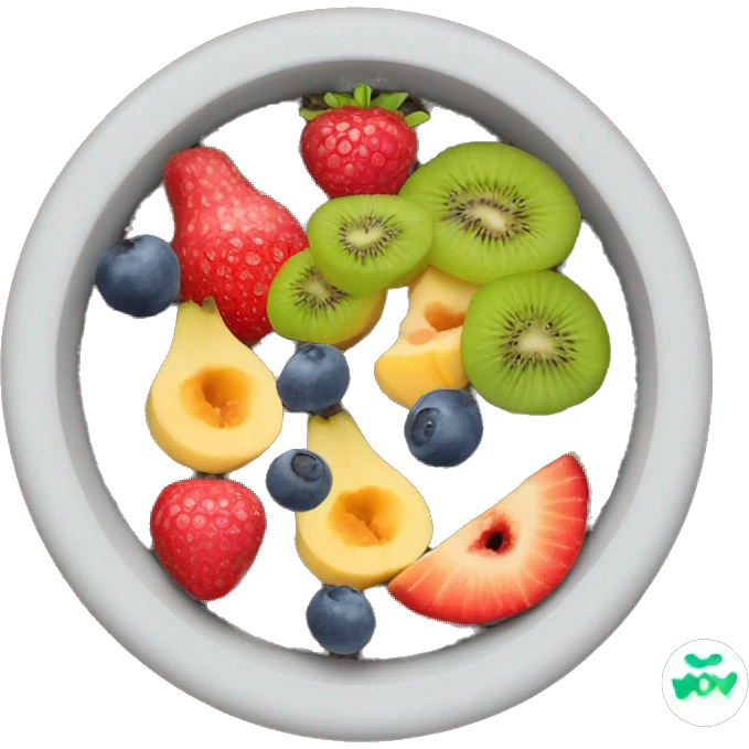 chia seed bowl with fruit toppings emoji