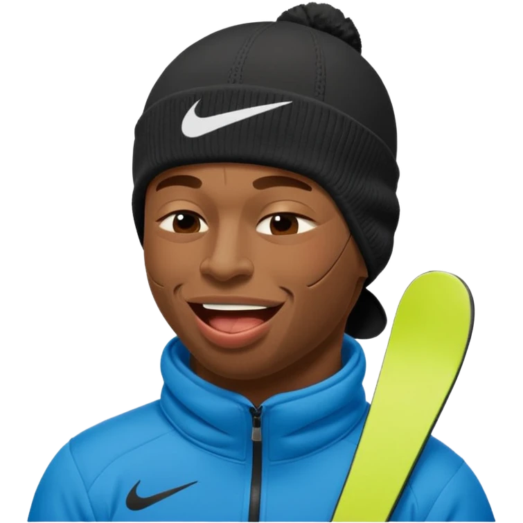 black guy with nike ski mask on squinching his face with his mouth closed trying to hold his laugh with his eyes closed emoji