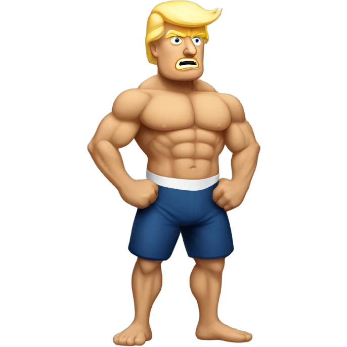 Donald Trump with muscles emoji