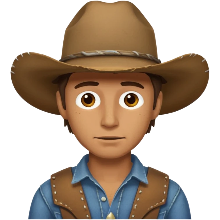 hatless cowboy emoji
