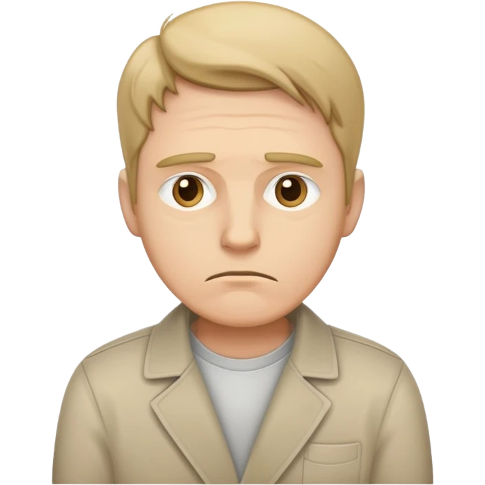sad man with empty, turned-out pockets, neutral background emoji