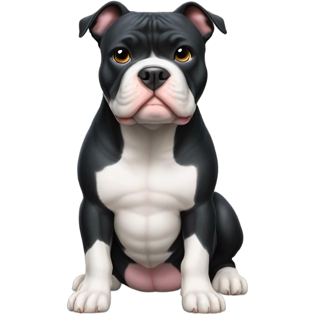 99% Black American Bully front  emoji