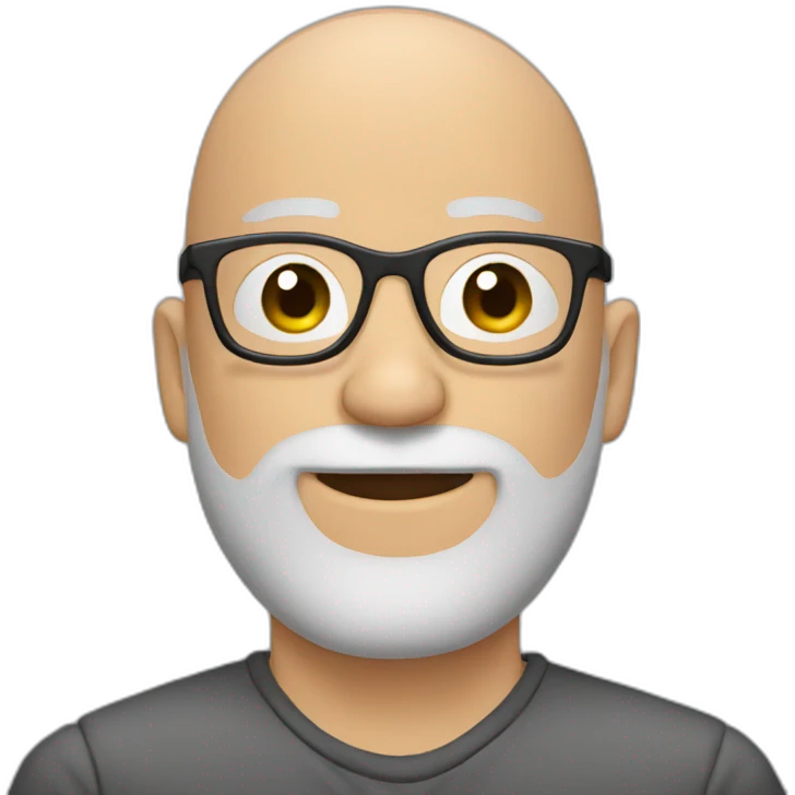 bald guy with a beard and glasses emoji