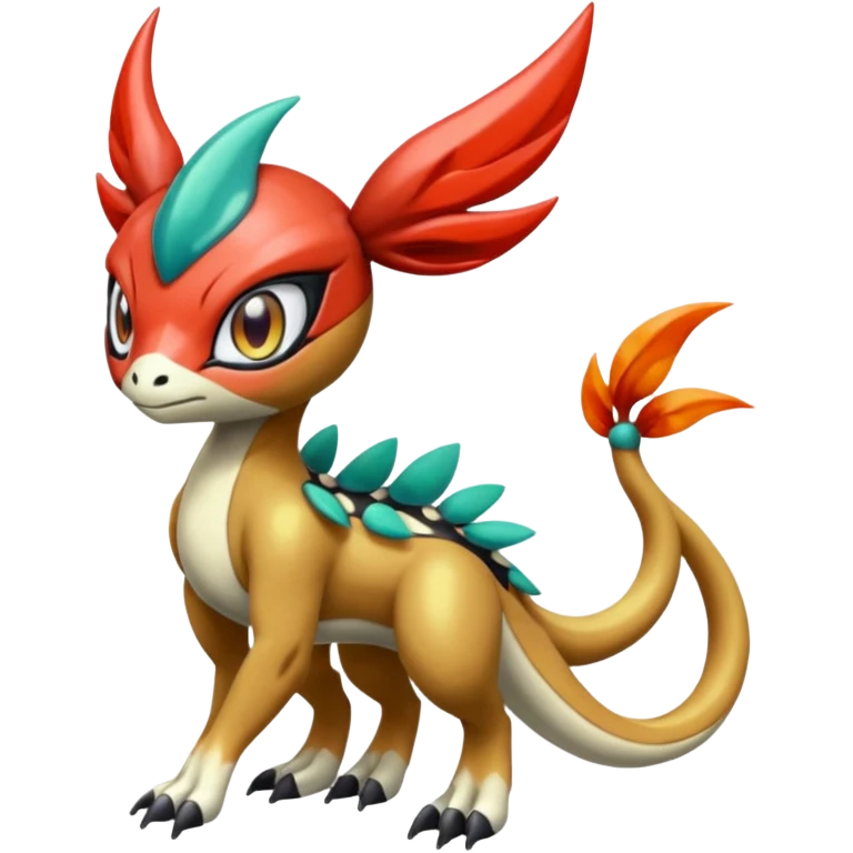 Colorful Smooth Soft Jelly-like scaley Meloetta-Guilmon-Wargreymon-Protogen-Pokémon-Digimon-Fakémon-fusion-hybrid-creature emoji