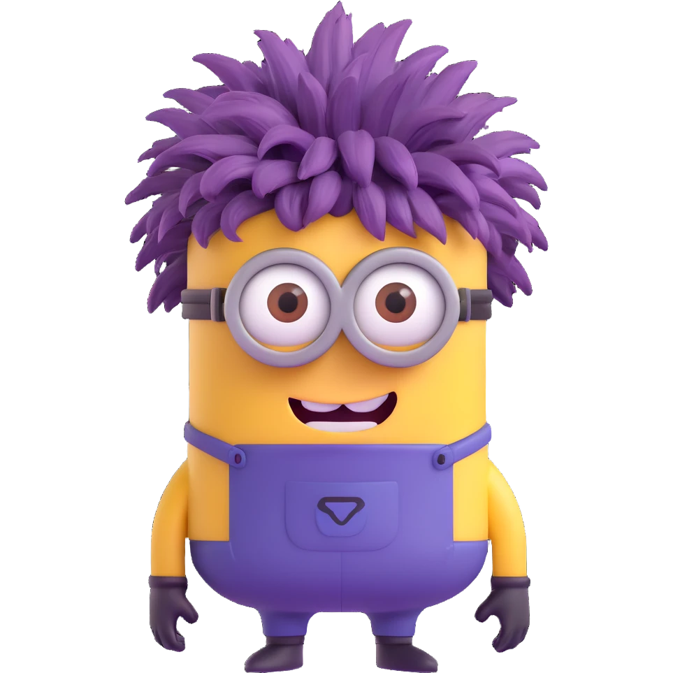 purple minion with crazy hair emoji