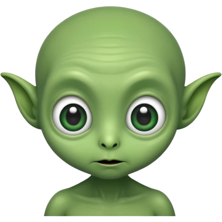an old cute aliens with a little hair emoji