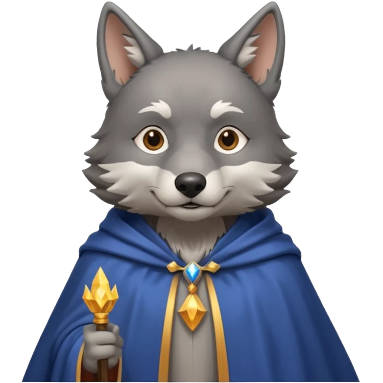 a wolf in a cape, wizard, magic in paw emoji