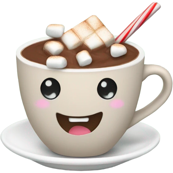 Hot chocolate with marshmallows Christmas themed  emoji