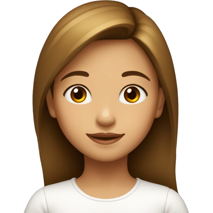Una niña con pelo largo marrón claro con un corazón blanco emoji