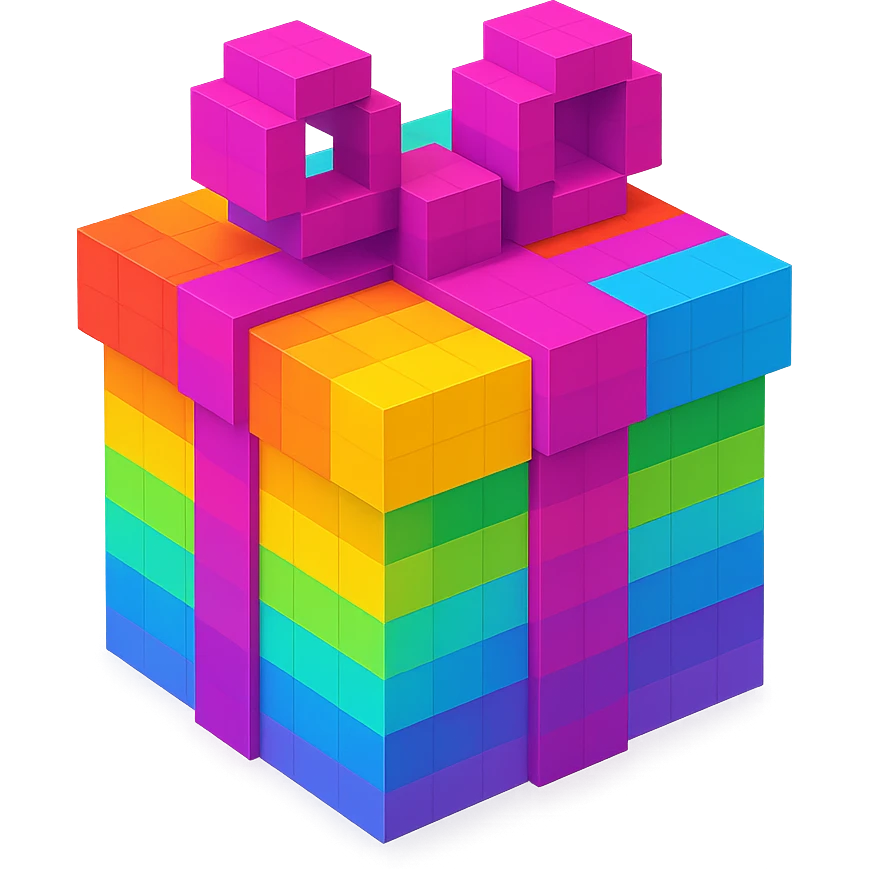 Rainbow gift emoji