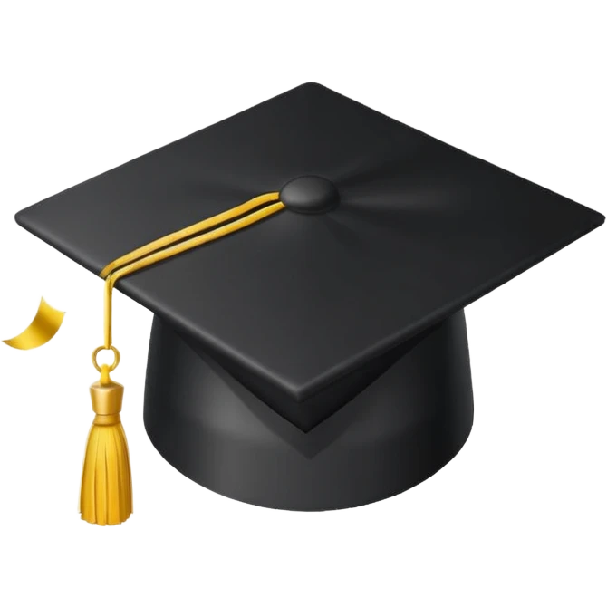 graduation hat with confetti emoji