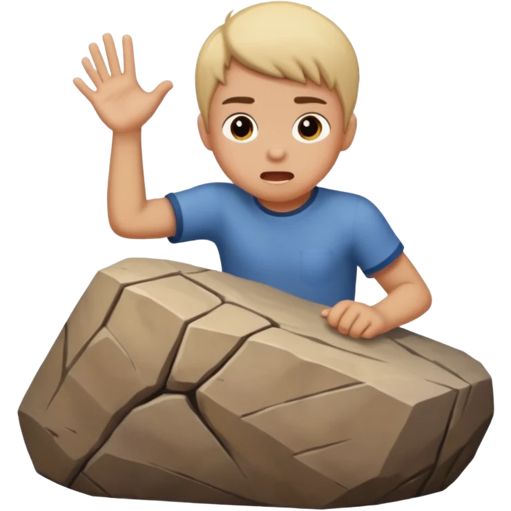 Kid getting hit by a rock emoji