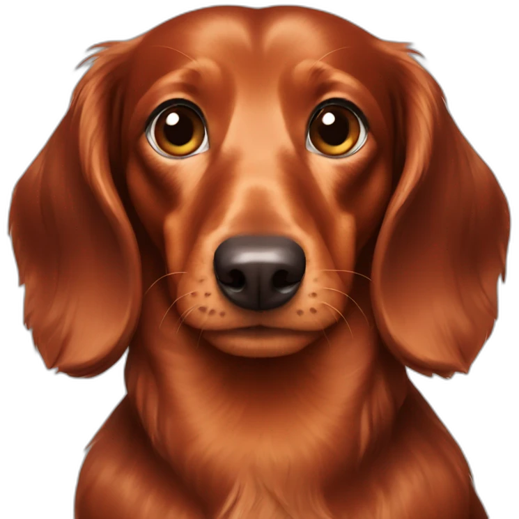 Red long hair dachshund emoji
