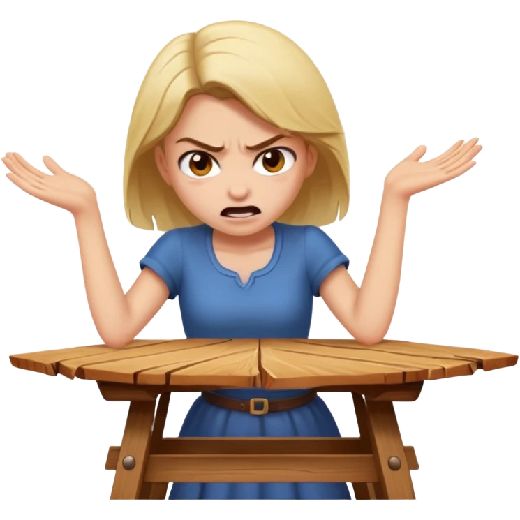 girl flipping table over angrily emoji