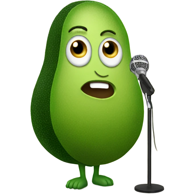 avocado with mic emoji