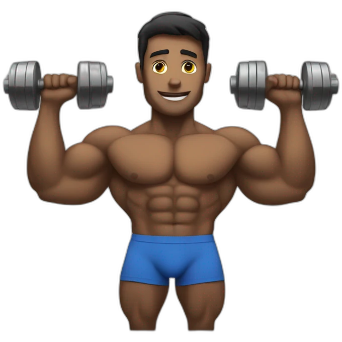 bodybuilder with weights emoji