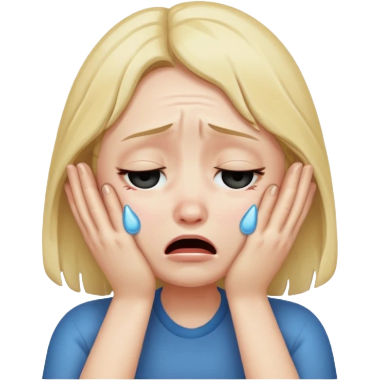 Labubu llorando, sollozando con manos en la cara emoji