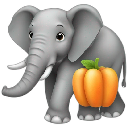 fruitimals elephant holding carrott emoji