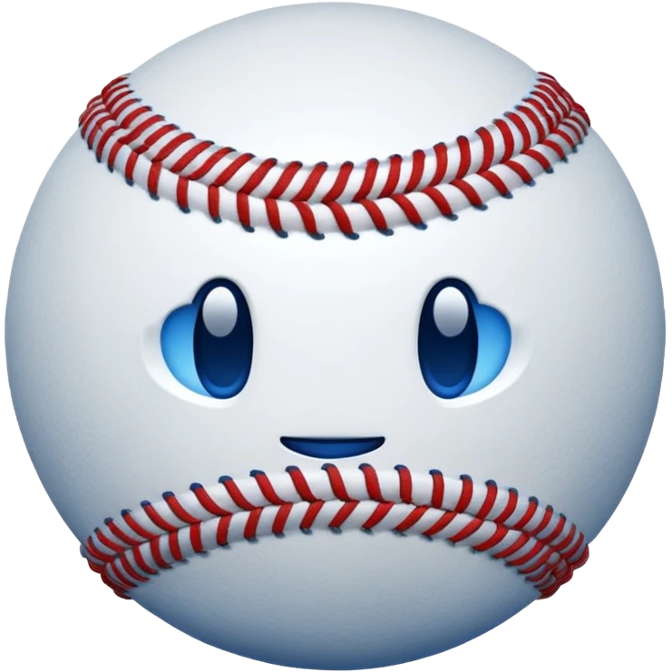 blue baseball ball stitch color to white emoji