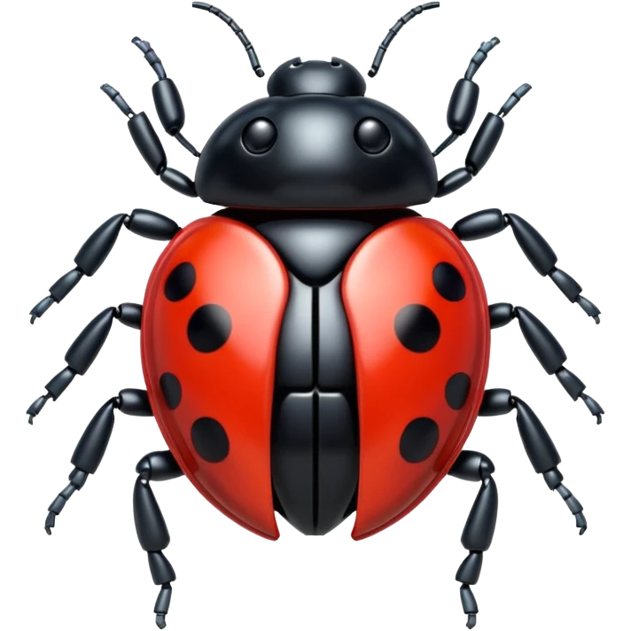 transparent robot ladybug with circuit boards emoji