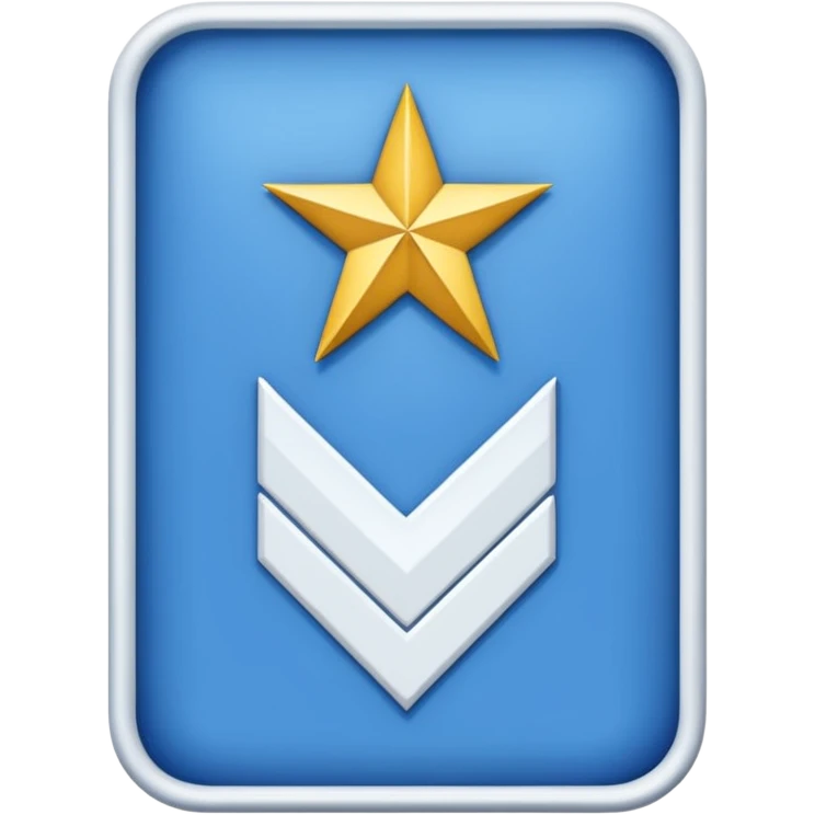 A blue rectangle with a white border. Rank insignia  emoji