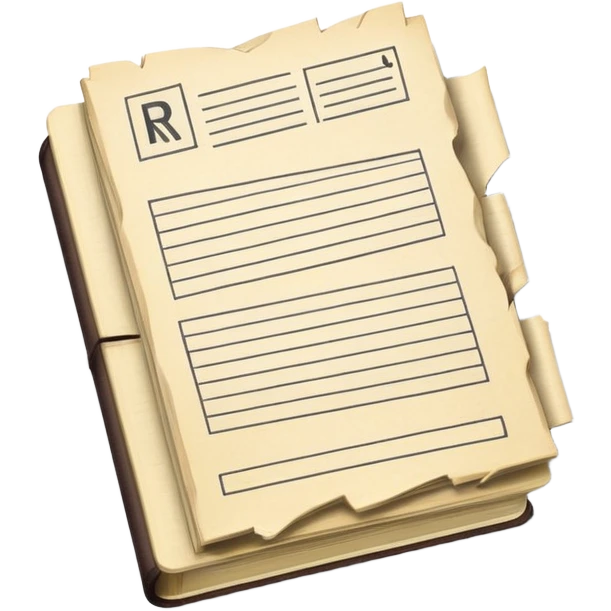 skeomorphic icon of notes book receipt emoji