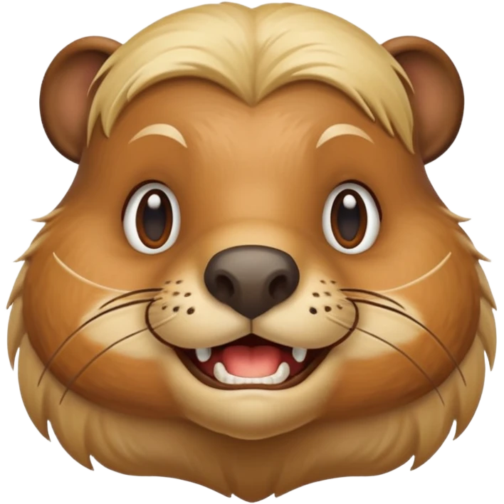 Beaver big front teeth long blond hair emoji
