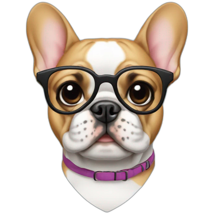 frenchie with glasses emoji