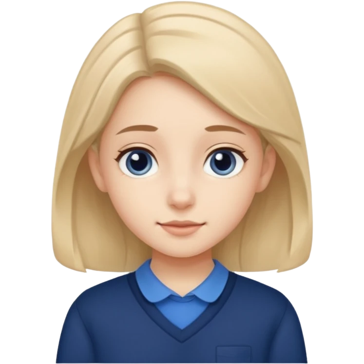 cute school girl jewish blue shirt navy jumper emoji