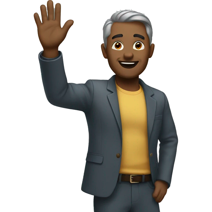 Man waving emoji