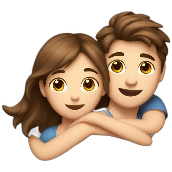 girl  et boy with brown hair hug emoji