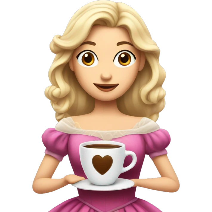 Princess with coffe emoji