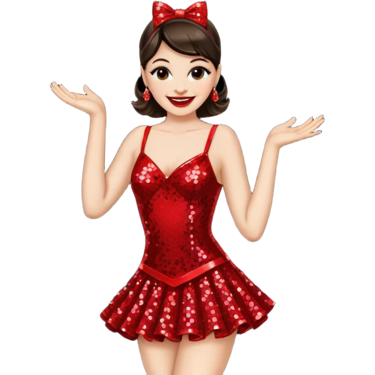 cabaret dancer in red emoji