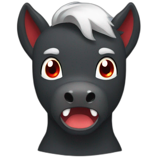 Angry dark poney red eyes emoji