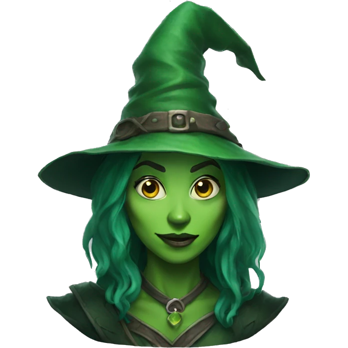 green witch from Dungeons & Dragons super realistic emoji