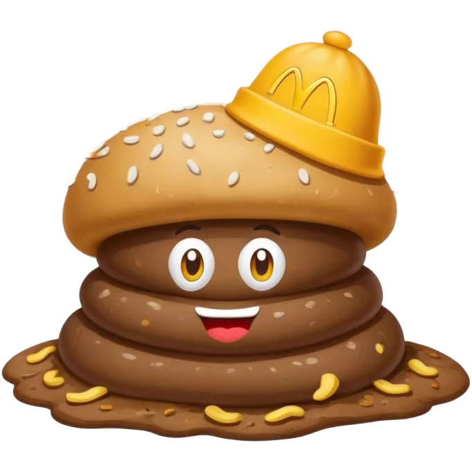 Pile of poop with a McDonald’s hat emoji