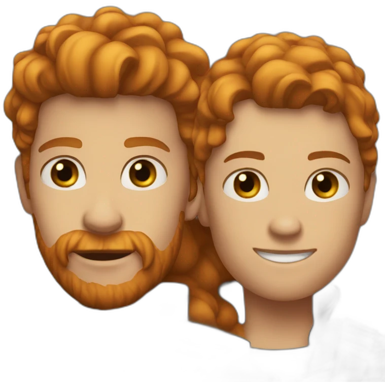 Two Dark Riders with Ginger hair in two black horses emoji