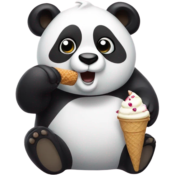 Panda eating ice cream emoji